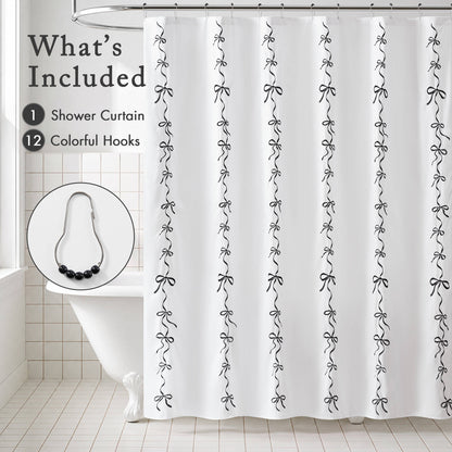 Addison Bowed Shower Curtain Set