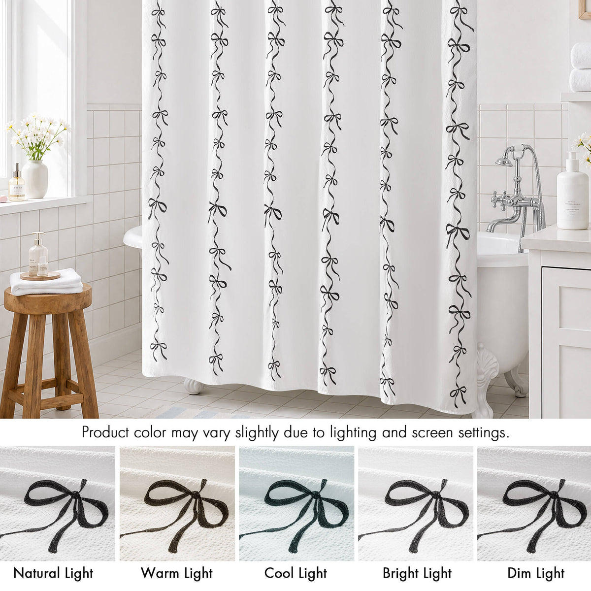Addison Bowed Shower Curtain Set