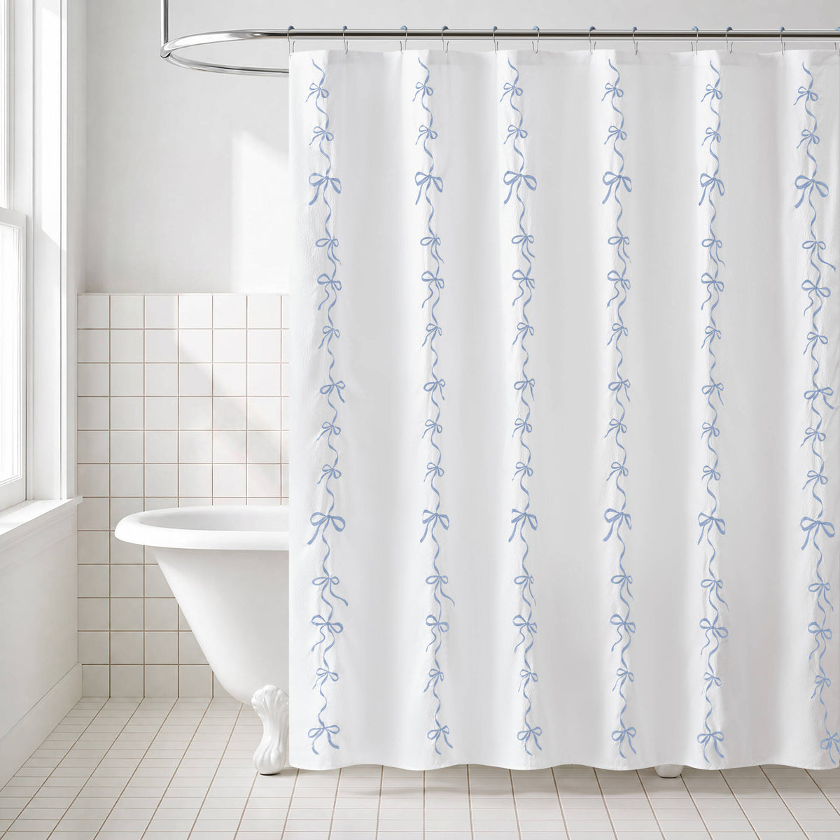 Addison Bowed Shower Curtain Set