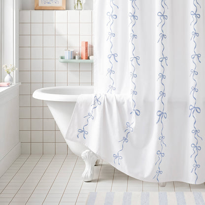 Addison Bowed Shower Curtain Set