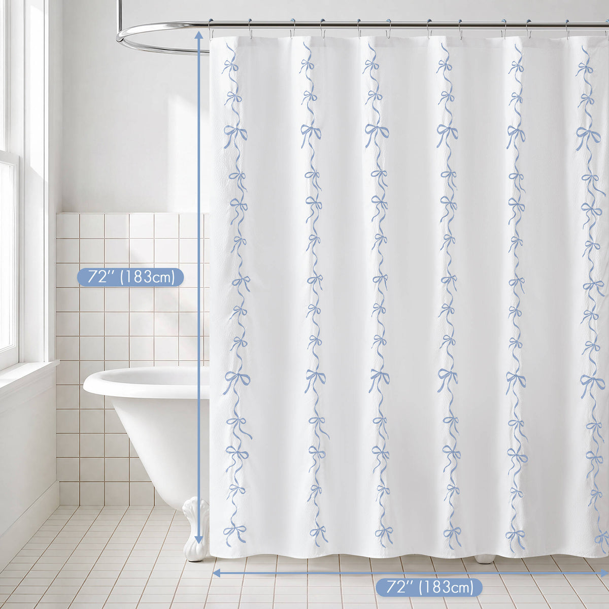 Addison Bowed Shower Curtain Set