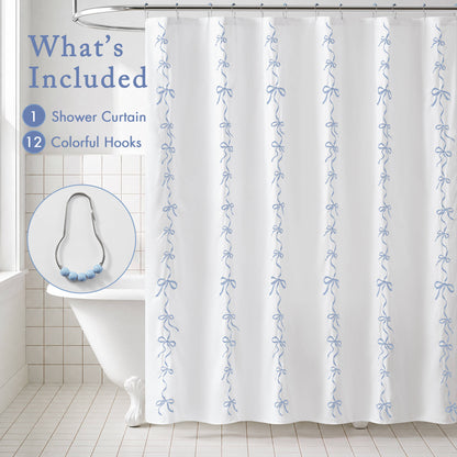 Addison Bowed Shower Curtain Set