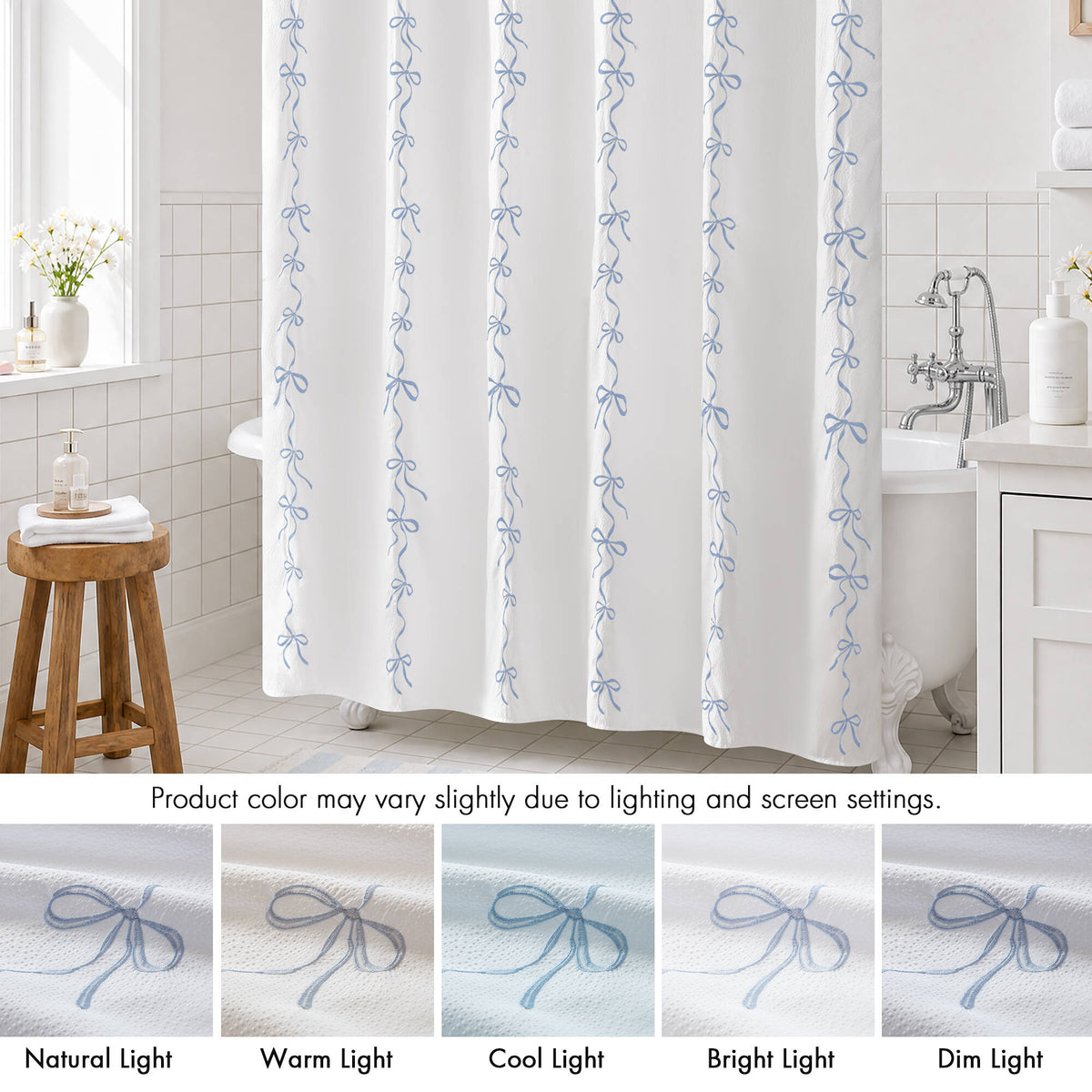 Addison Bowed Shower Curtain Set