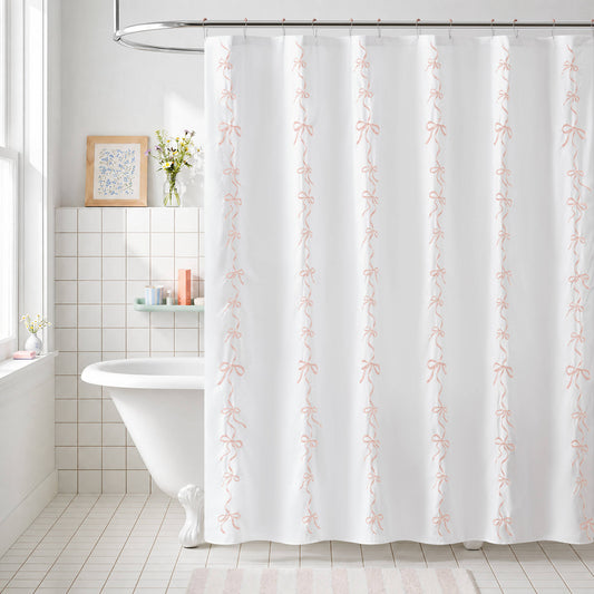 Addison Bowed Shower Curtain Set