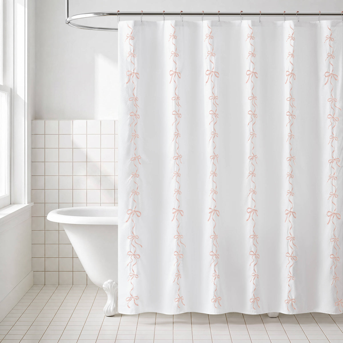 Addison Bowed Shower Curtain Set