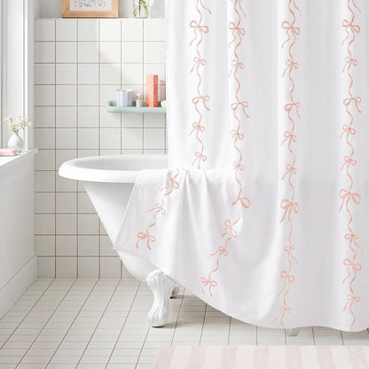 Addison Bowed Shower Curtain Set