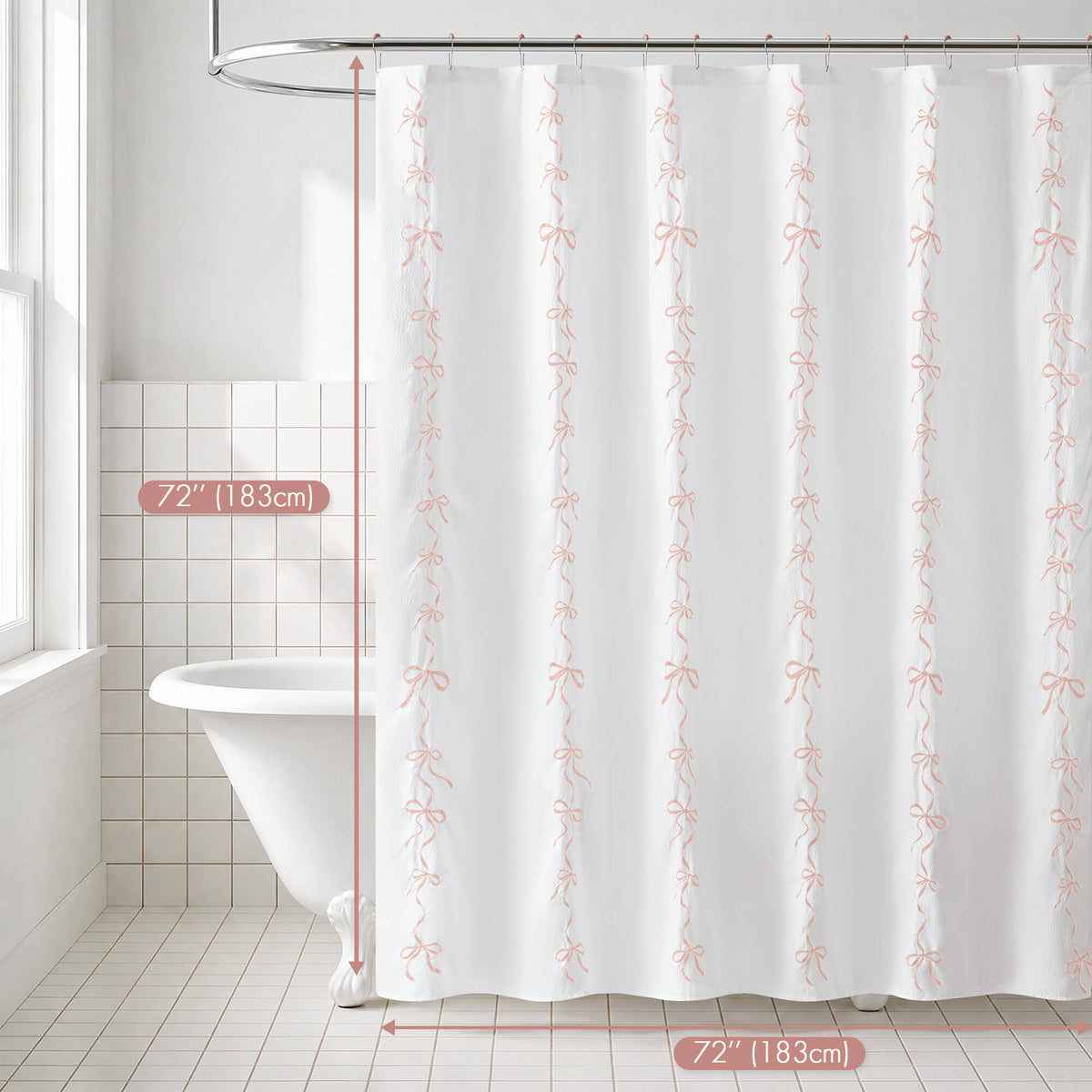 Addison Bowed Shower Curtain Set
