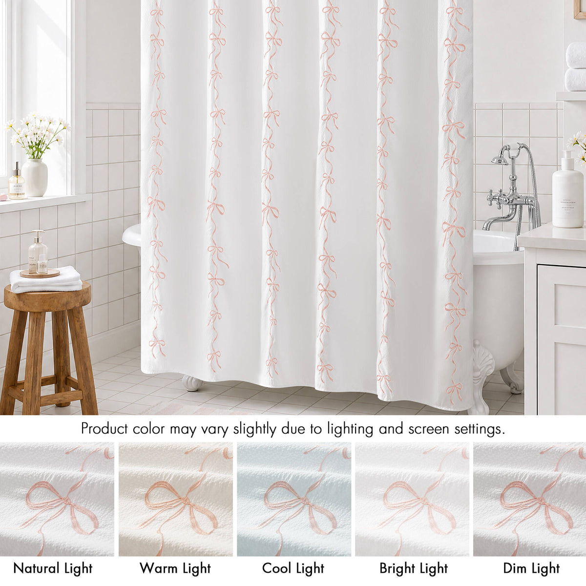 Addison Bowed Shower Curtain Set