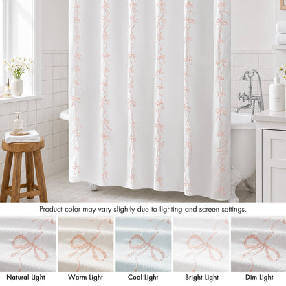 Addison Bowed Shower Curtain Set