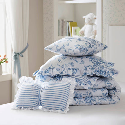 Adele Vintage Floral 5-Piece Comforter Set with Decorative Pillows