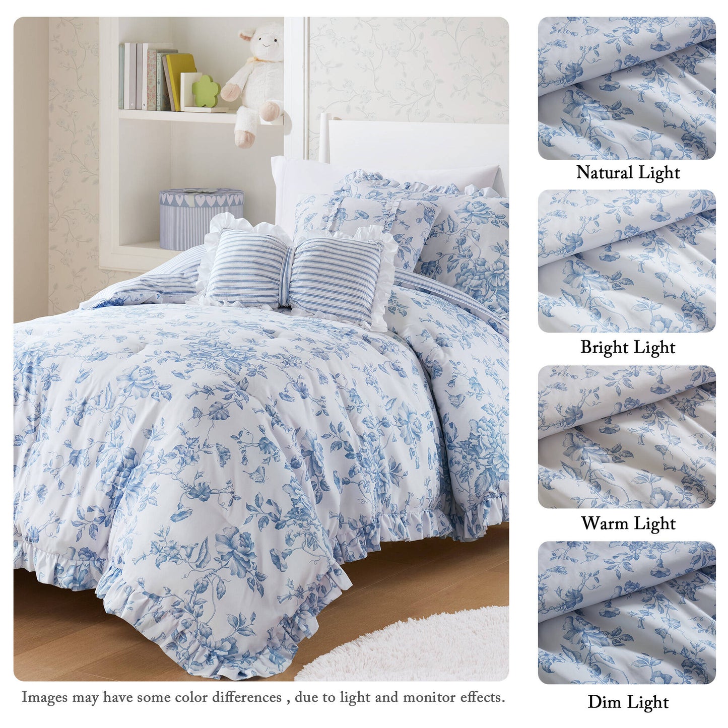 Adele Vintage Floral 5-Piece Comforter Set with Decorative Pillows