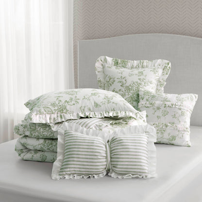 Adele Vintage Floral 5-Piece Comforter Set with Decorative Pillows