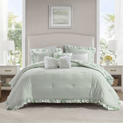 Adele Vintage Floral 5-Piece Comforter Set with Decorative Pillows