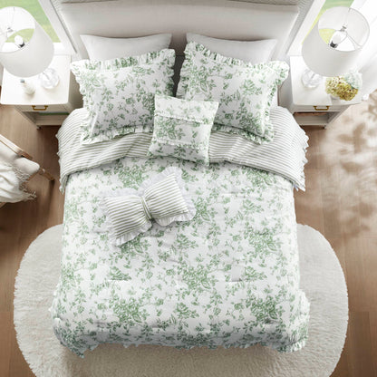Adele Vintage Floral 5-Piece Comforter Set with Decorative Pillows