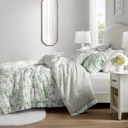 Adele Vintage Floral 5-Piece Comforter Set with Decorative Pillows