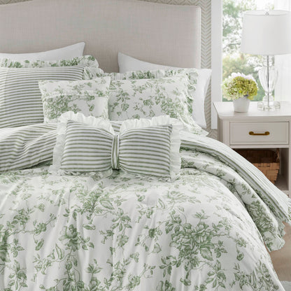 Adele Vintage Floral 5-Piece Comforter Set with Decorative Pillows