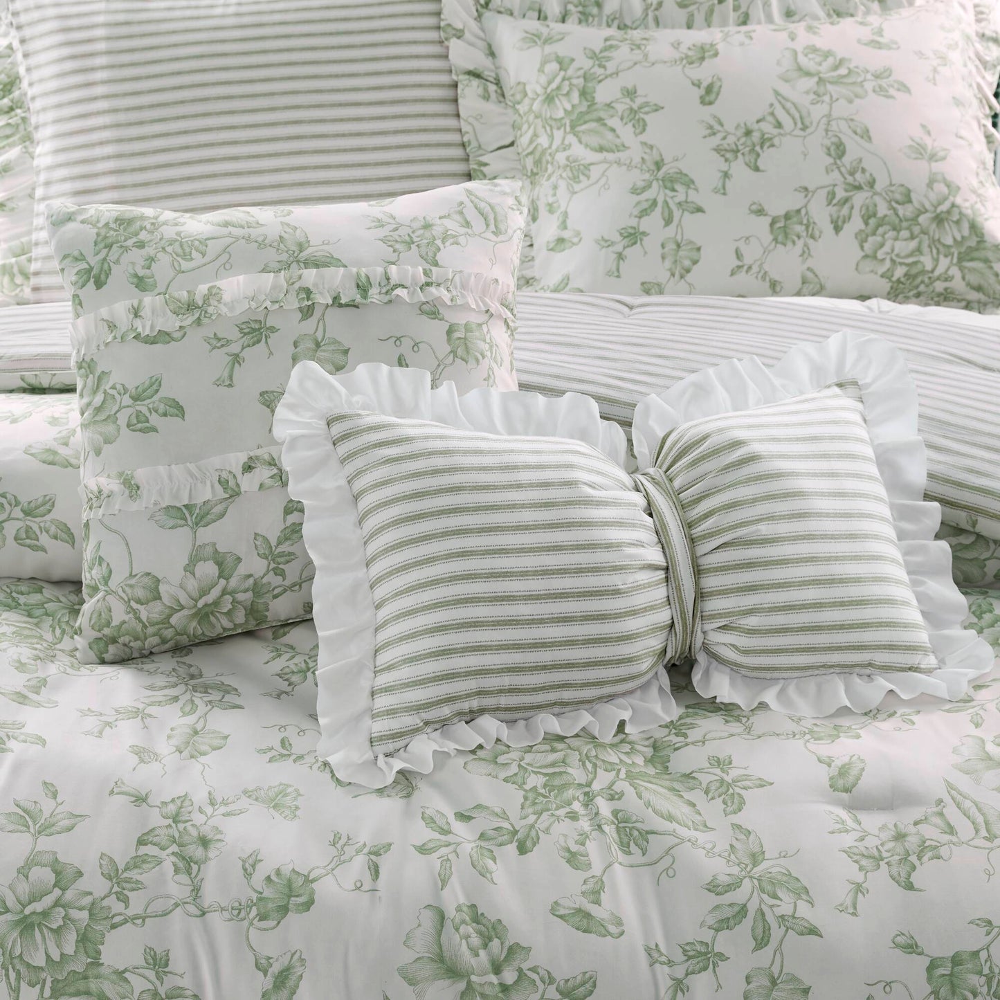 Adele Vintage Floral 5-Piece Comforter Set with Decorative Pillows