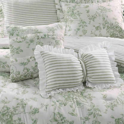 Adele Vintage Floral 5-Piece Comforter Set with Decorative Pillows