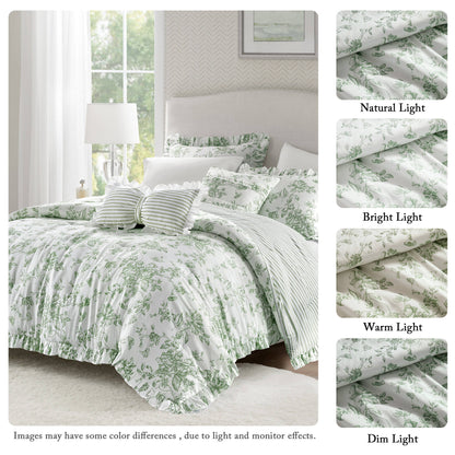 Adele Vintage Floral 5-Piece Comforter Set with Decorative Pillows