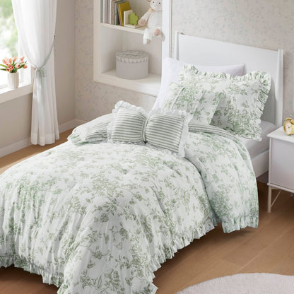 Adele Vintage Floral 5-Piece Comforter Set with Decorative Pillows