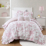 Adele Vintage Floral 5-Piece Comforter Set with Decorative Pillows