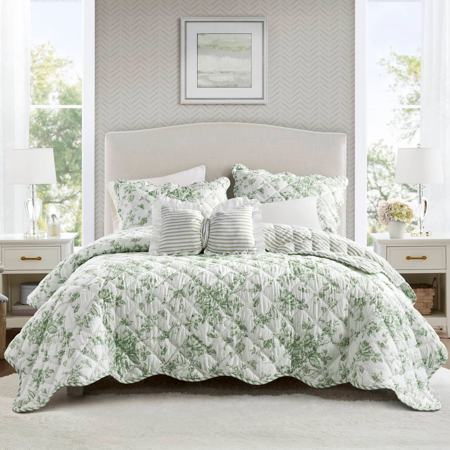 Adele 3 Pieces  Quilt Set with Decorative Pillow