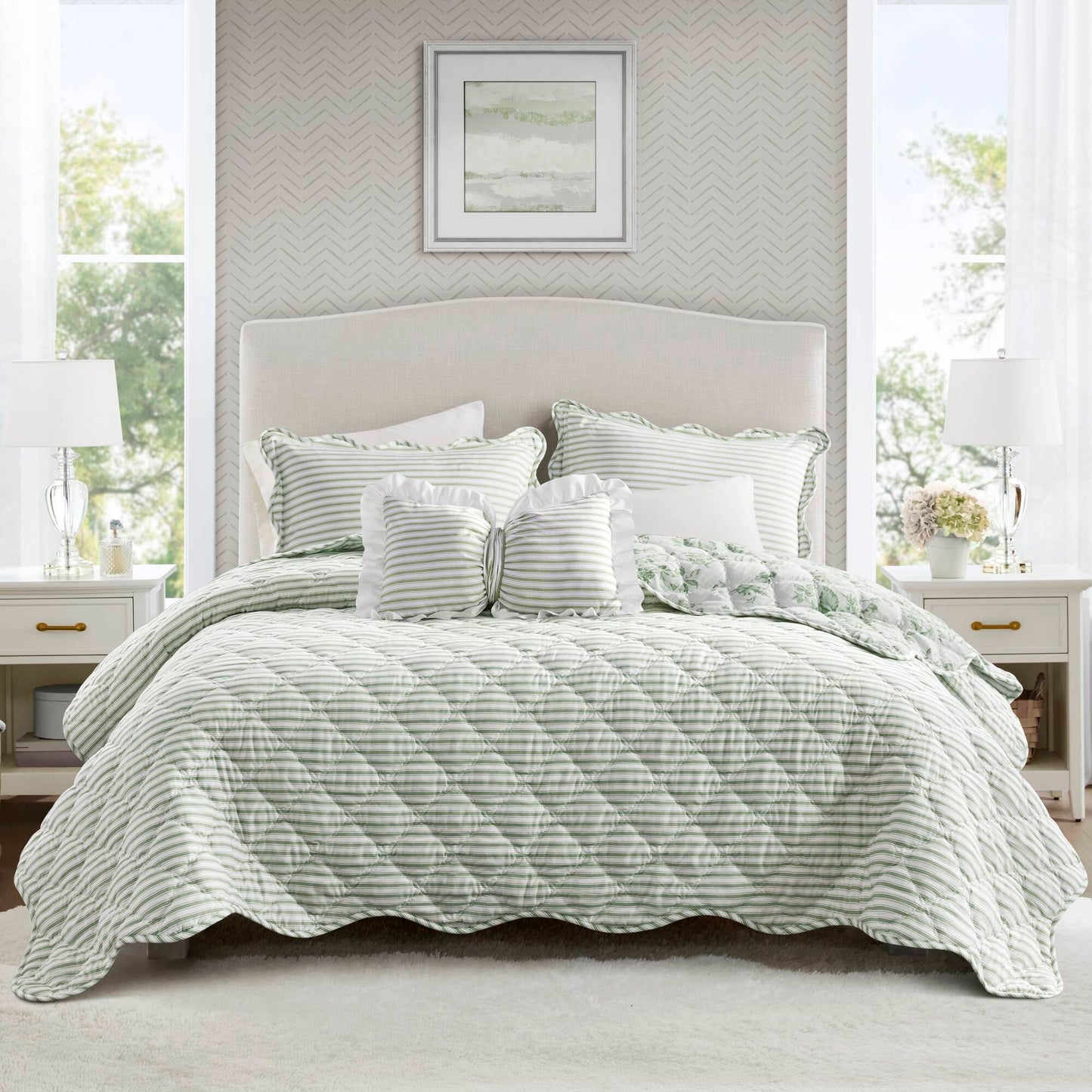 Adele 3 Pieces  Quilt Set with Decorative Pillow