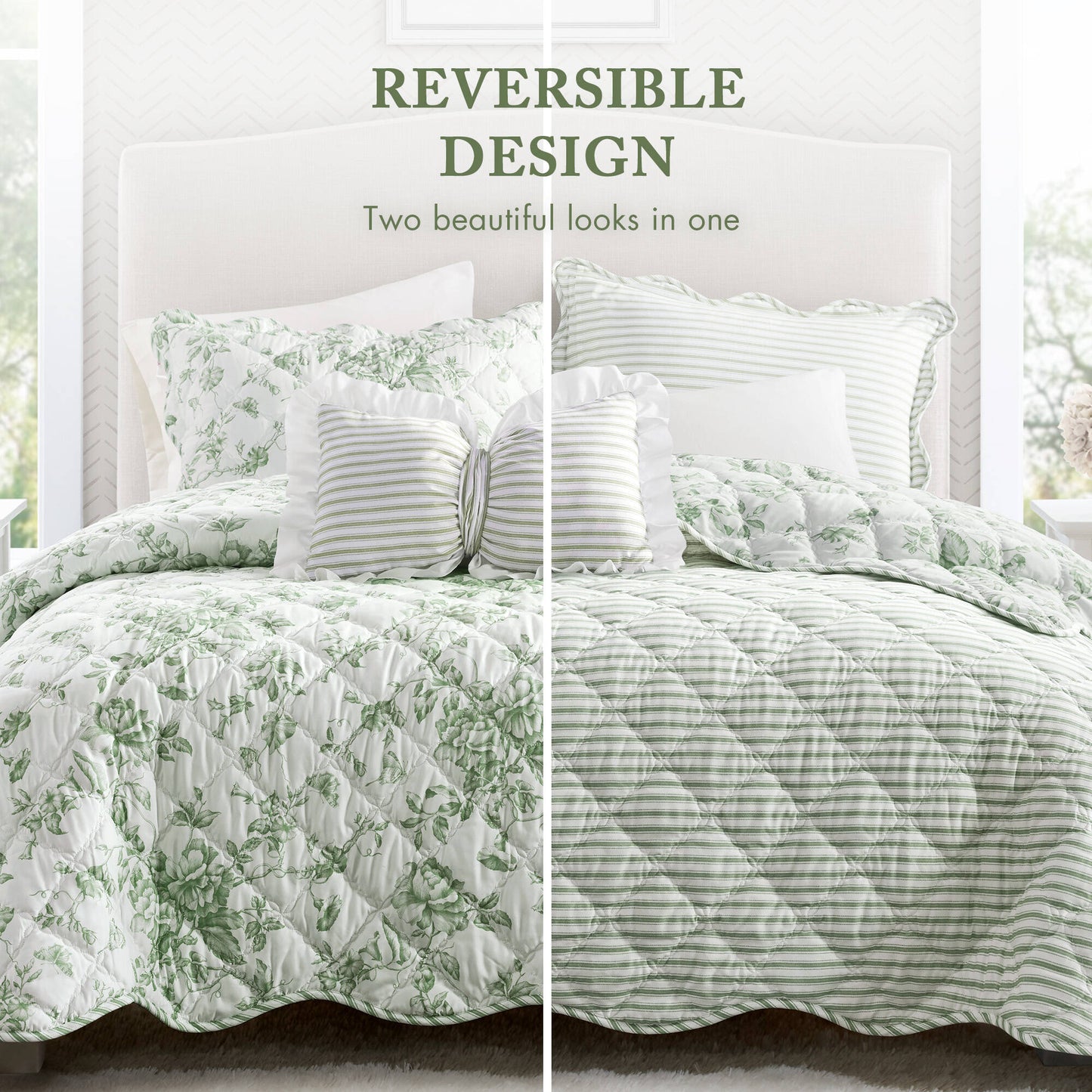 Adele 3 Pieces  Quilt Set with Decorative Pillow
