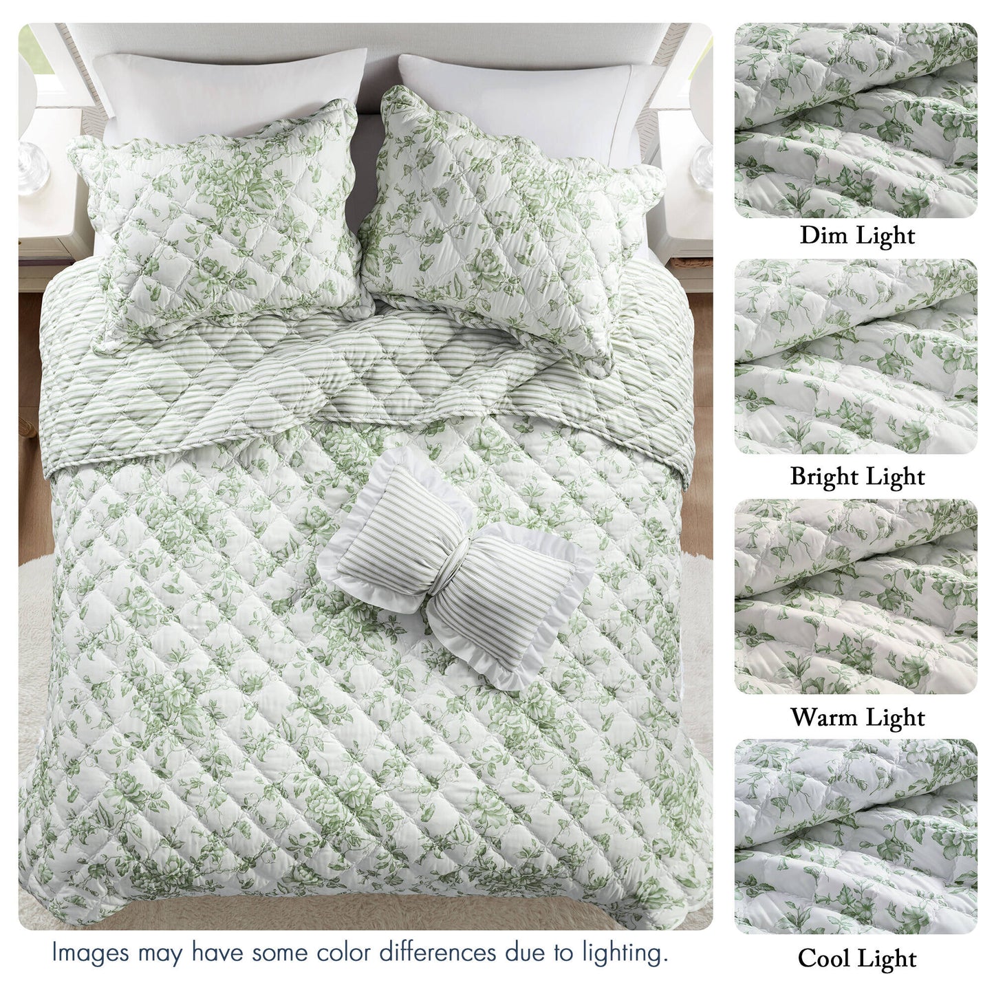 Adele 3 Pieces  Quilt Set with Decorative Pillow