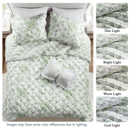 Adele 3 Pieces  Quilt Set with Decorative Pillow
