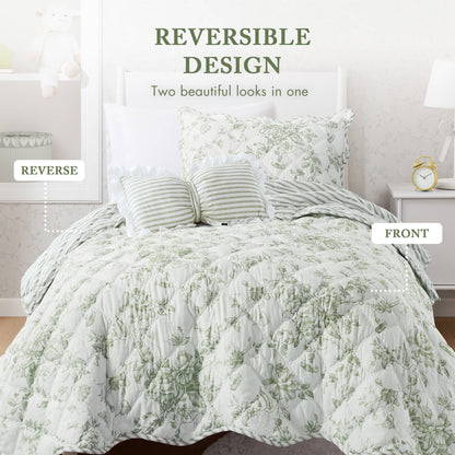 Adele 3 Pieces  Quilt Set with Decorative Pillow