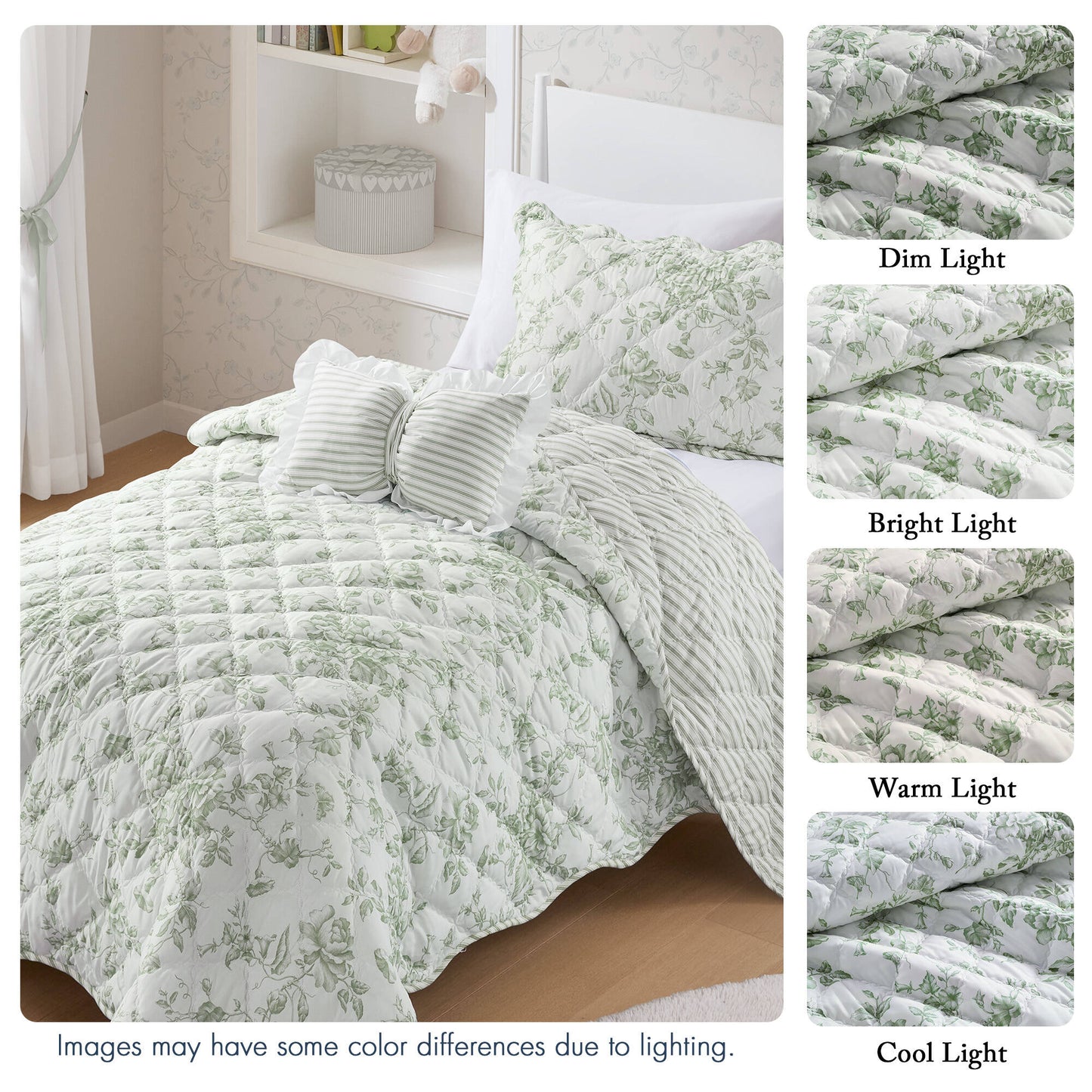 Adele 3 Pieces  Quilt Set with Decorative Pillow