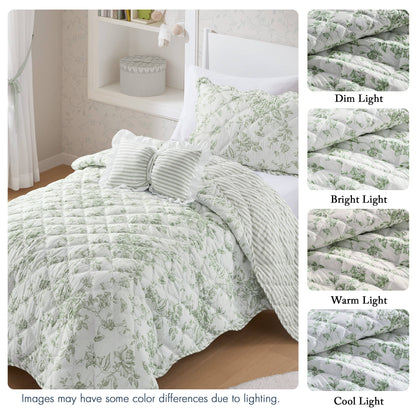 Adele 3 Pieces  Quilt Set with Decorative Pillow