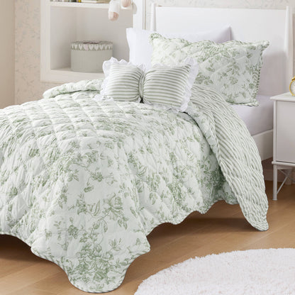 Adele 3 Pieces  Quilt Set with Decorative Pillow