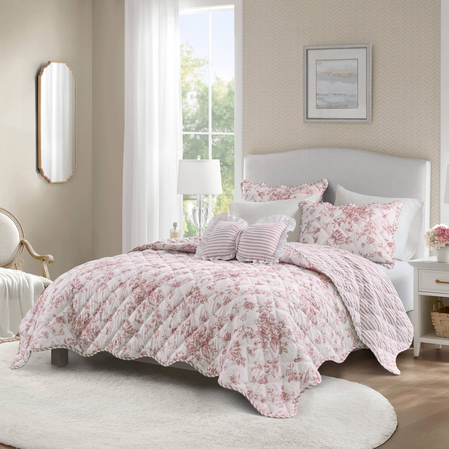Adele 3 Pieces  Quilt Set with Decorative Pillow