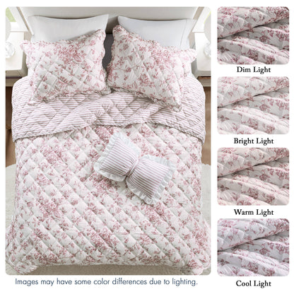 Adele 3 Pieces  Quilt Set with Decorative Pillow