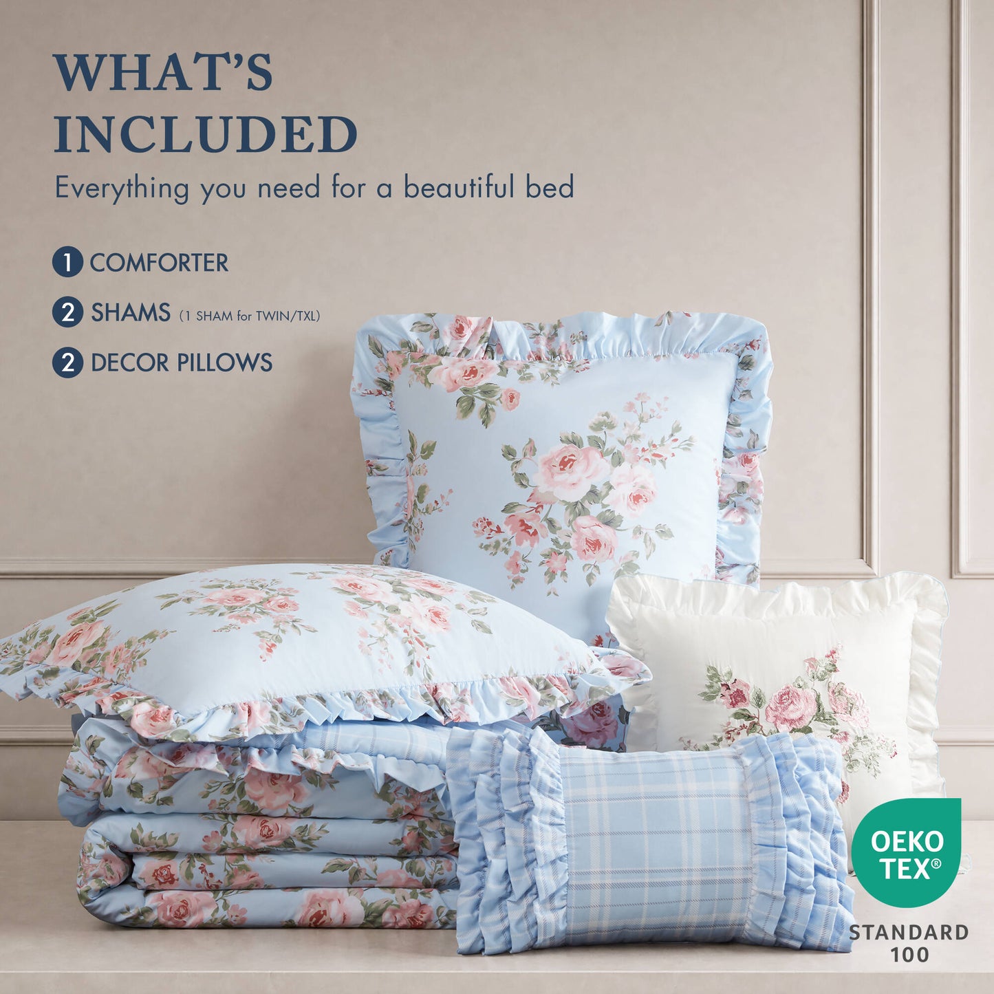 Elena 5-Piece Floral Comforter Set