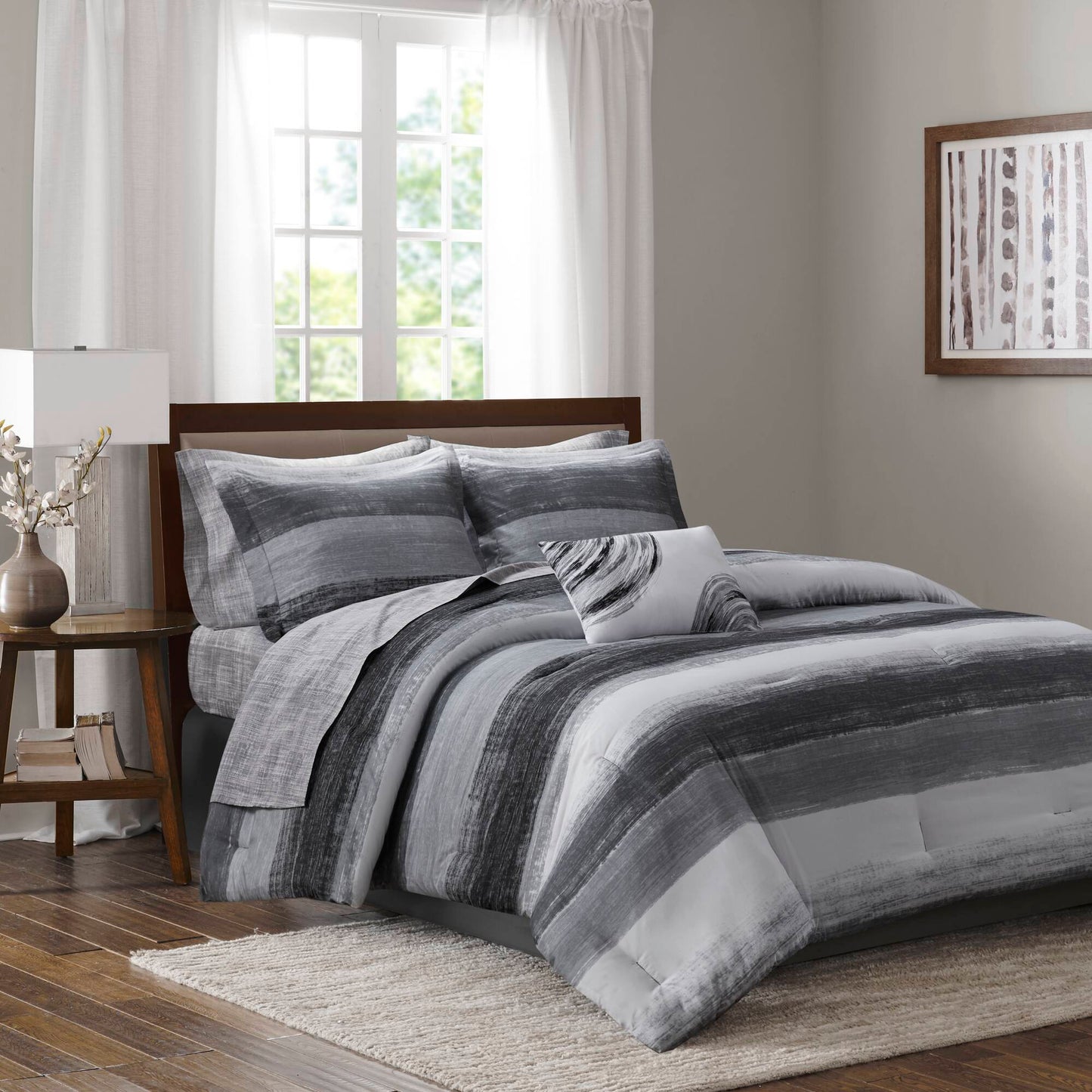 Saben 9 Piece Comforter Set with Cotton Bed Sheets