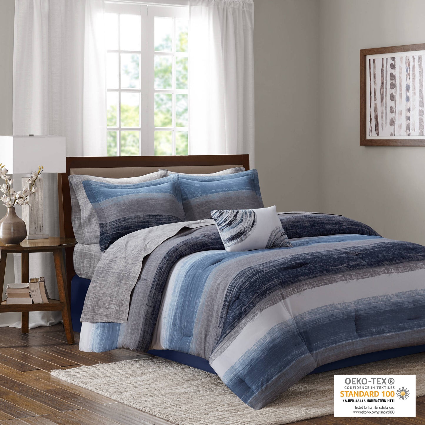 Saben 9 Piece Comforter Set with Cotton Bed Sheets