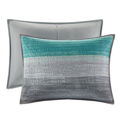 Saben Stripe Reversible 8-Piece Quilt Set with Cotton Bed Sheets Bed in a Bag