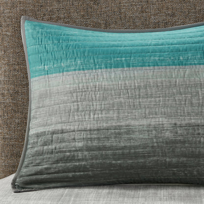 Saben Stripe Reversible 8-Piece Quilt Set with Cotton Bed Sheets Bed in a Bag