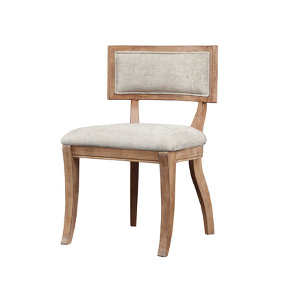 Marie Upholstered Split-Back Dining Chairs with Curved Wood Frame (Set of 2)