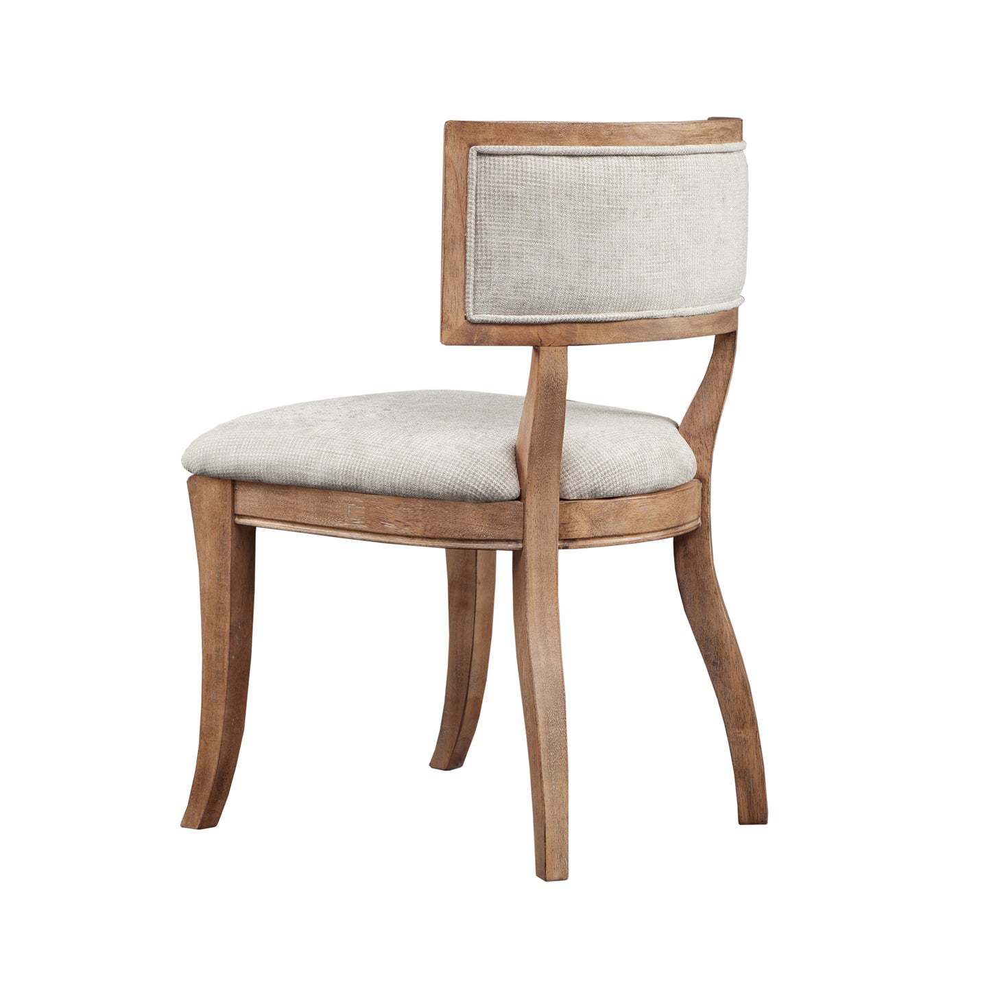 Marie Upholstered Split-Back Dining Chairs with Curved Wood Frame (Set of 2)