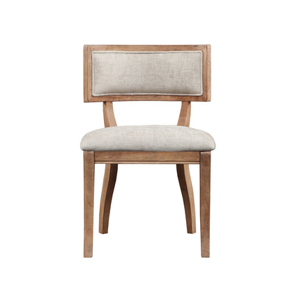 Marie Upholstered Split-Back Dining Chairs with Curved Wood Frame (Set of 2)