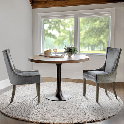 Ultra Upholstered Dining Side Chairs with wood legs (Set of 2)