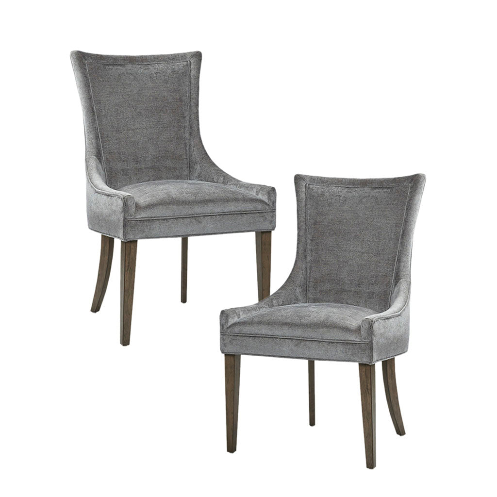Ultra Upholstered Dining Side Chairs with wood legs (Set of 2)