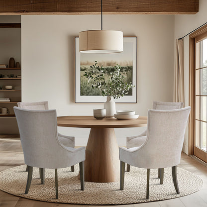 Ultra Upholstered Dining Side Chairs with wood legs (Set of 2)
