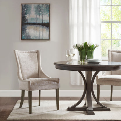 Ultra Upholstered Dining Side Chairs with wood legs (Set of 2)