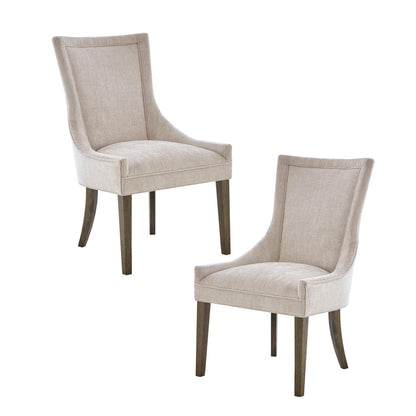 Ultra Upholstered Dining Side Chairs with wood legs (Set of 2)