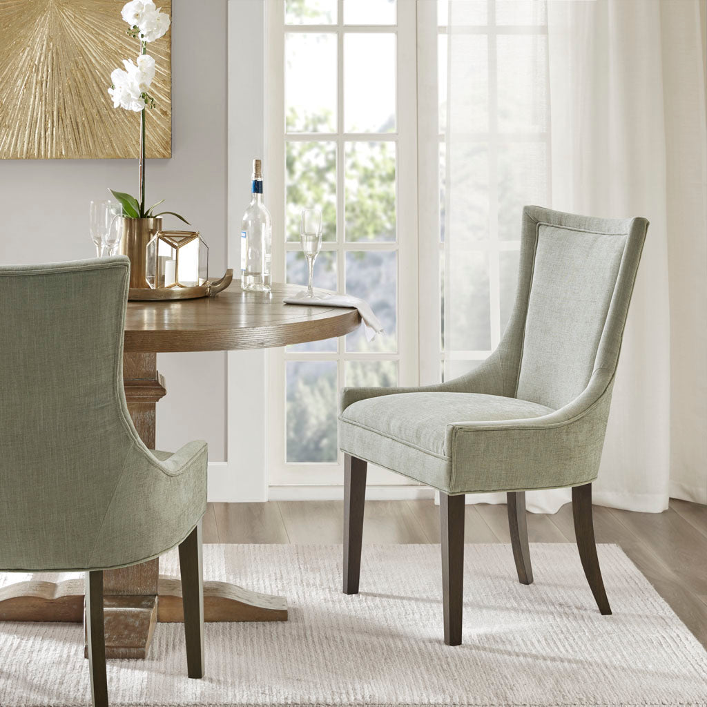 Ultra Upholstered Dining Side Chairs with wood legs (Set of 2)
